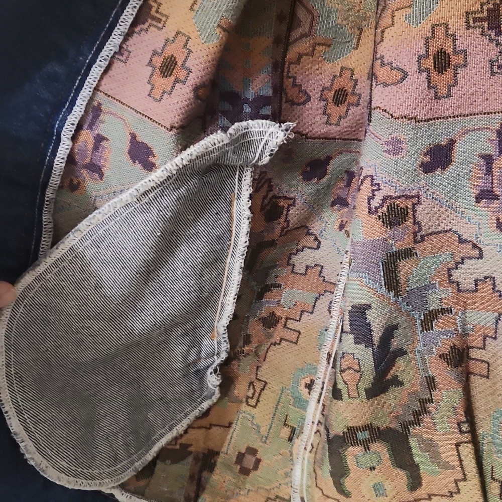 Rare Small-Large Oversized Tapestry Denim Vintage Jacket Y2K Bode Grandmacore - Picture 8 of 15
